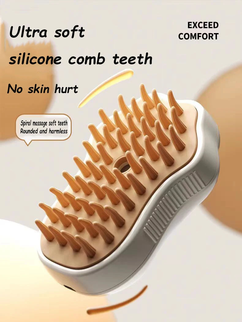 Pet Steamy Brush Pro - 3-in-1 Grooming. Massage & Steam Cleaning Tool