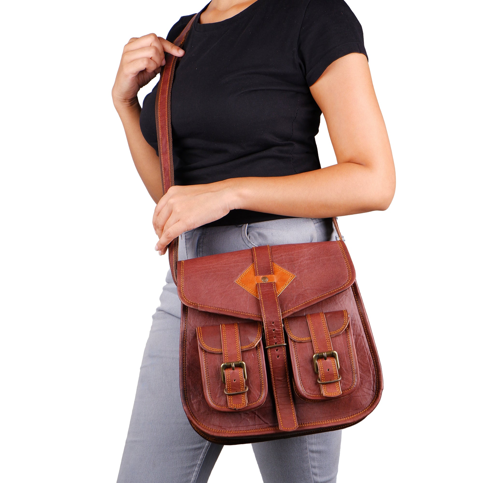 Real Leather Satchel Bag For Women