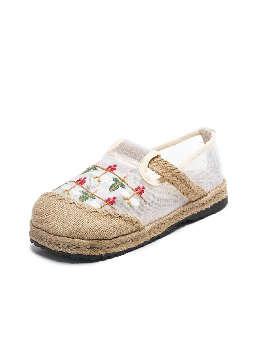 Women Summer Ethnic Embroidery Cloth Shoes