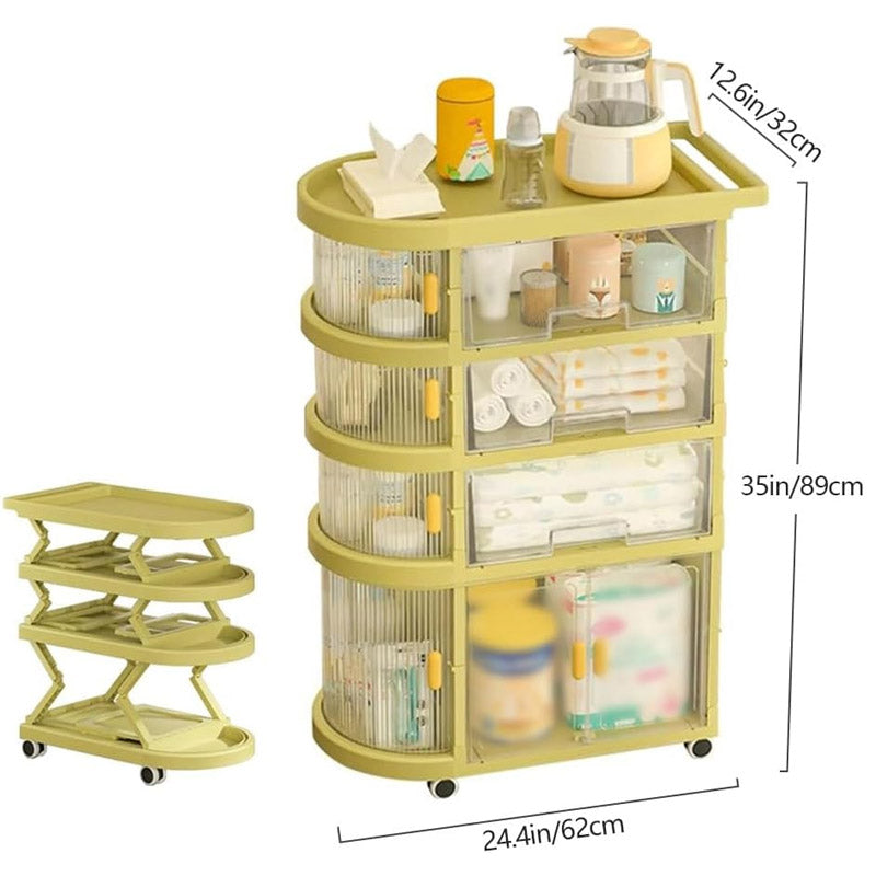 LUXORMOVE HEAVY DUTY STORAGE FREESTANDING ORGANIZING CART - 4 LAYERS