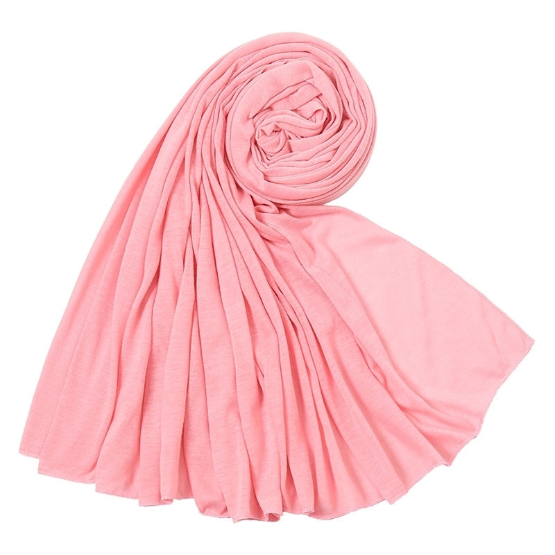 Women's Minimalist Solid Color Mercerized Cotton Winter Scarves