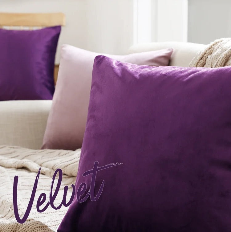 Plum-Velvet Cushion Covers