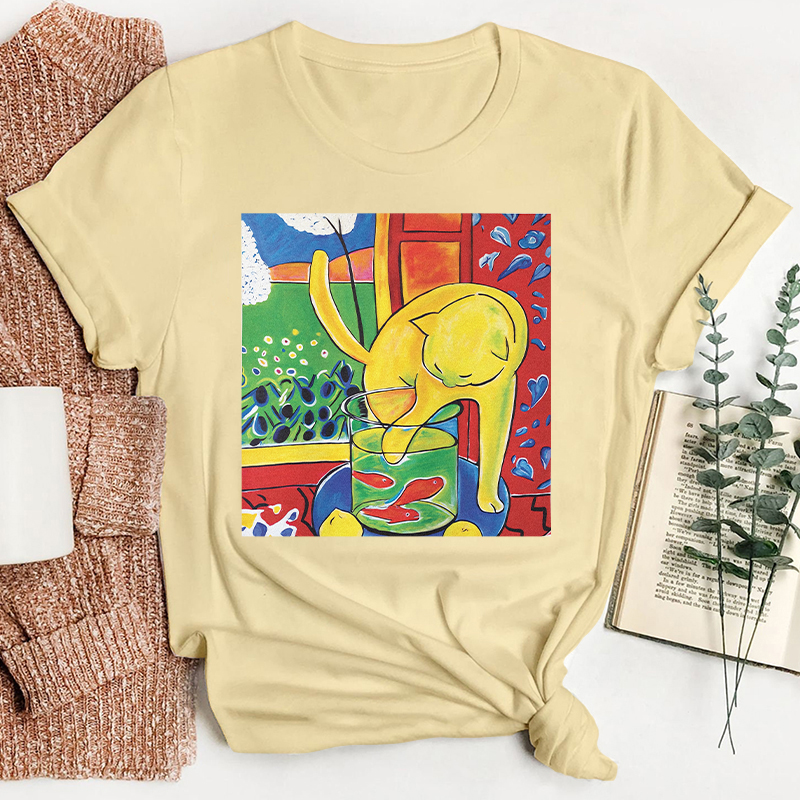 Cat With Red Fish Henri Matisse Painting Teacher T-Shirt