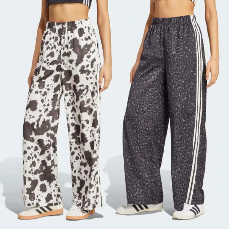 Athletic Leopard Print Lounge Pants With Side Stripes