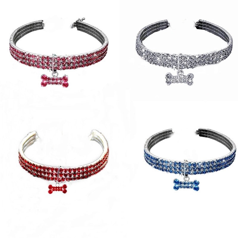 Minimalist Classic Style Commute Alloy Bow Knot Inlay Pet Collar