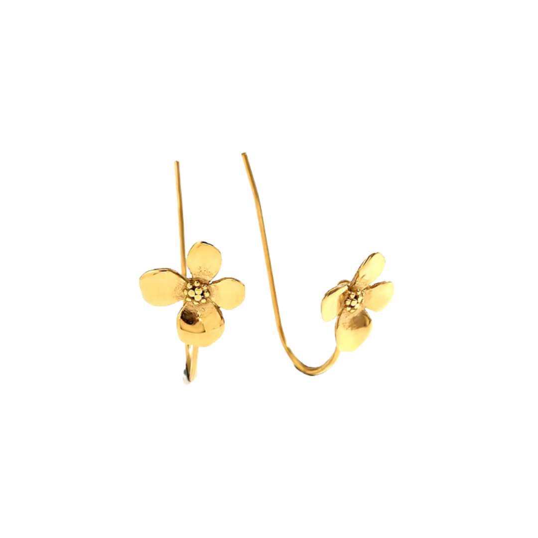 Floating flower studs - Gold