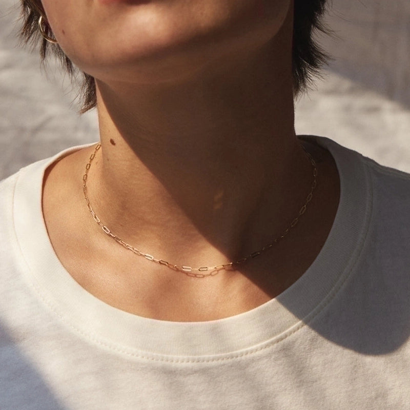 Fashion Short Women's Chain 316l Titanium Steel 14k Gold Plated Necklace Clavicle Chain