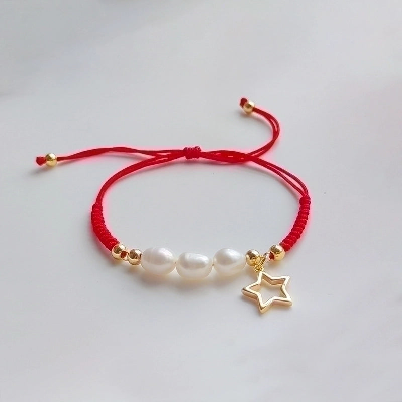 Minimalist Round Freshwater Pearl Rope Soft Clay Knitting Women's Bracelets