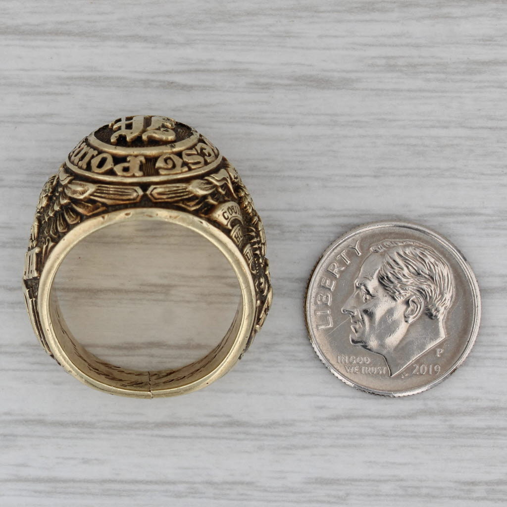 West Point Military Academy Class 1960 Ring 14k Gold Vintage Signet Veteran