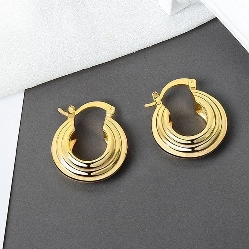 2 Pieces Minimalist Geometric Copper Plating Ear Studs 1 Pair