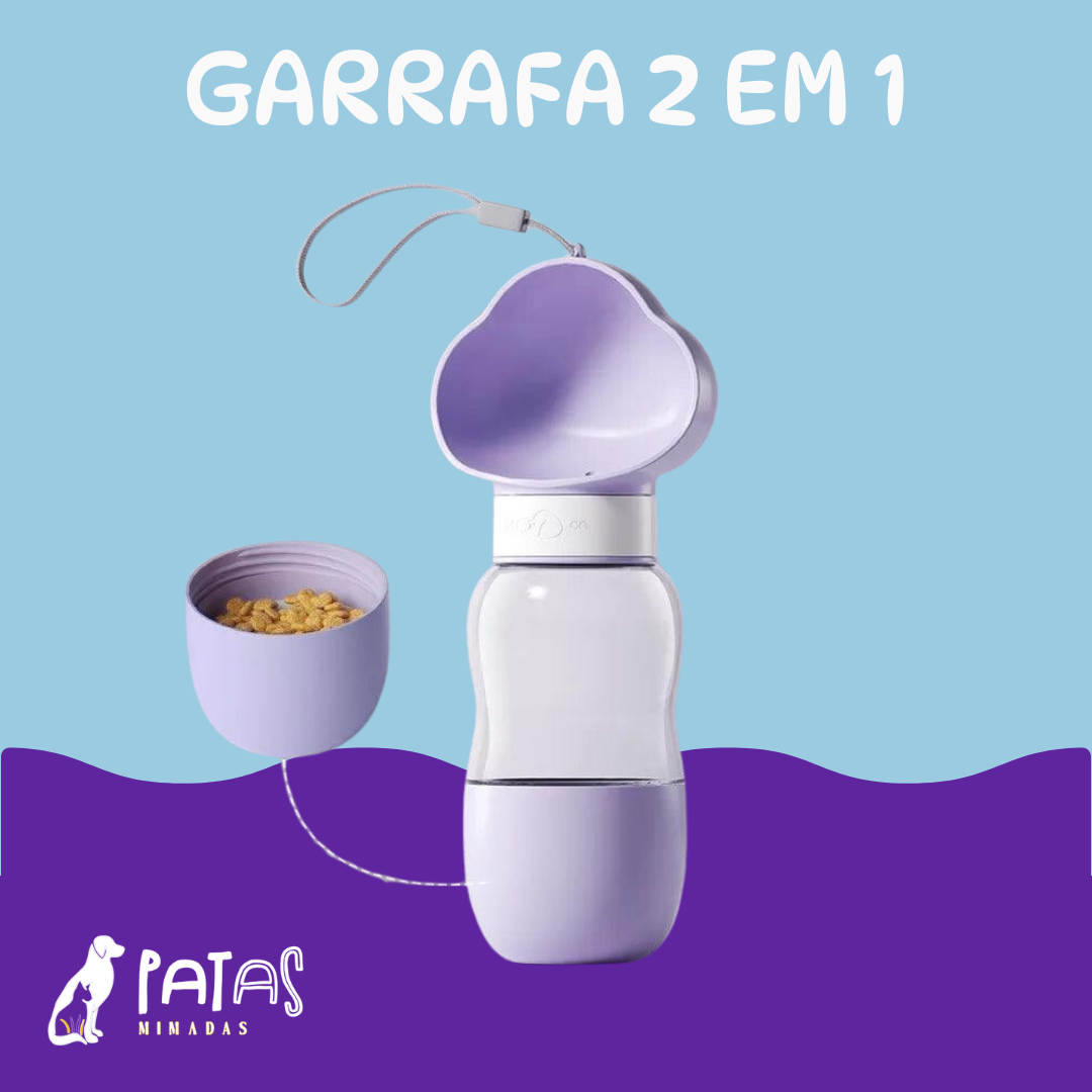 Garrafa para passeio 2 em 1