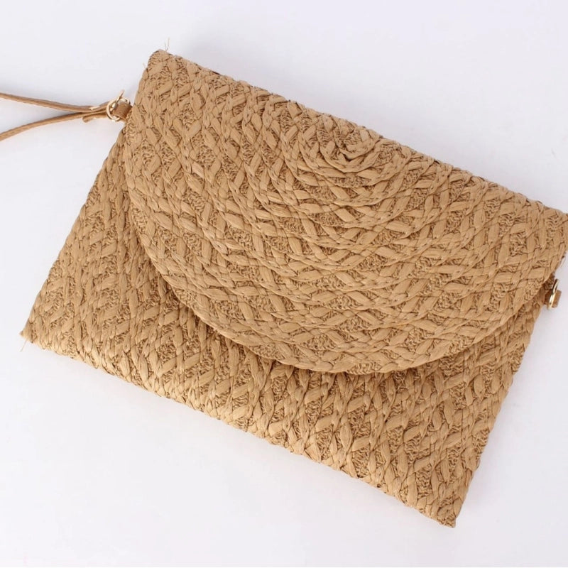 Women's Small Straw Geometric Streetwear Flip Cover Straw Bag