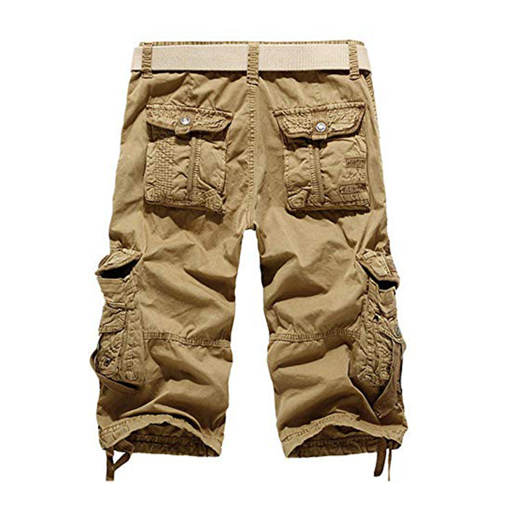 6-pack Men Casual Workout Military Men's Shorts Multi-Pocket Calf-Length Short Pants
