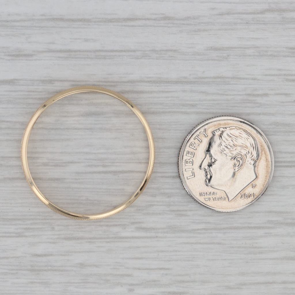 Vintage 14K Yellow Gold Engraved Floral Pattern Wedding Band Size 13.25 Ring
