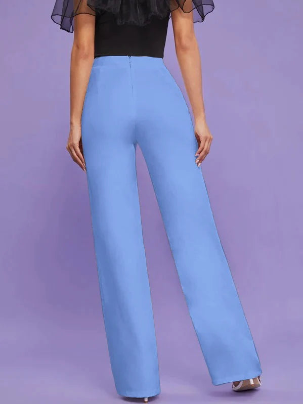 Wide Band Waist Zip Back Pants( Clearance sale