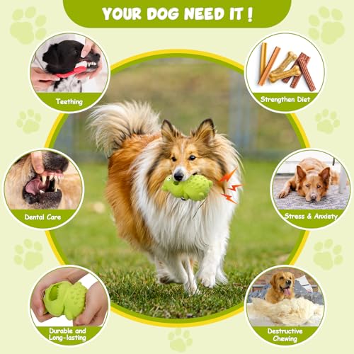 Dog Toys for Aggressive Chewers. Natural Rubber Squeaky Dog Toys. Indestructible Dog Toy. Dog Chew Toys for Aggressive Chewers. Interactive Tough Durable Dog Toys.Dog Toys to Keep Them Busy