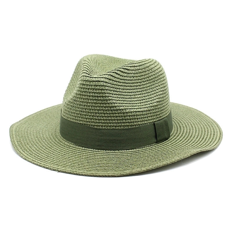 Unisex Minimalist Solid Color Flat Eaves Fedora Hat