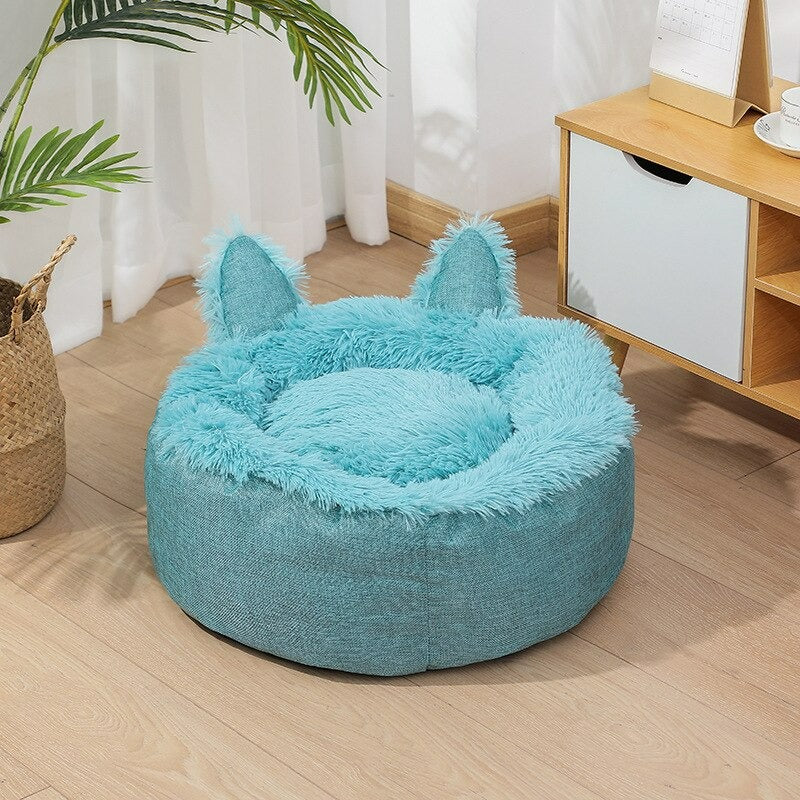 Detachable Cute Cat Ears Kennel Bed