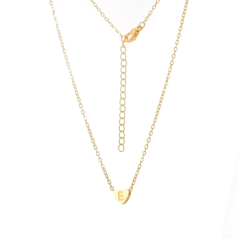Stainless Steel Titanium Steel 18K Gold Plated Minimalist Letter Heart Shape None Pendant Necklace