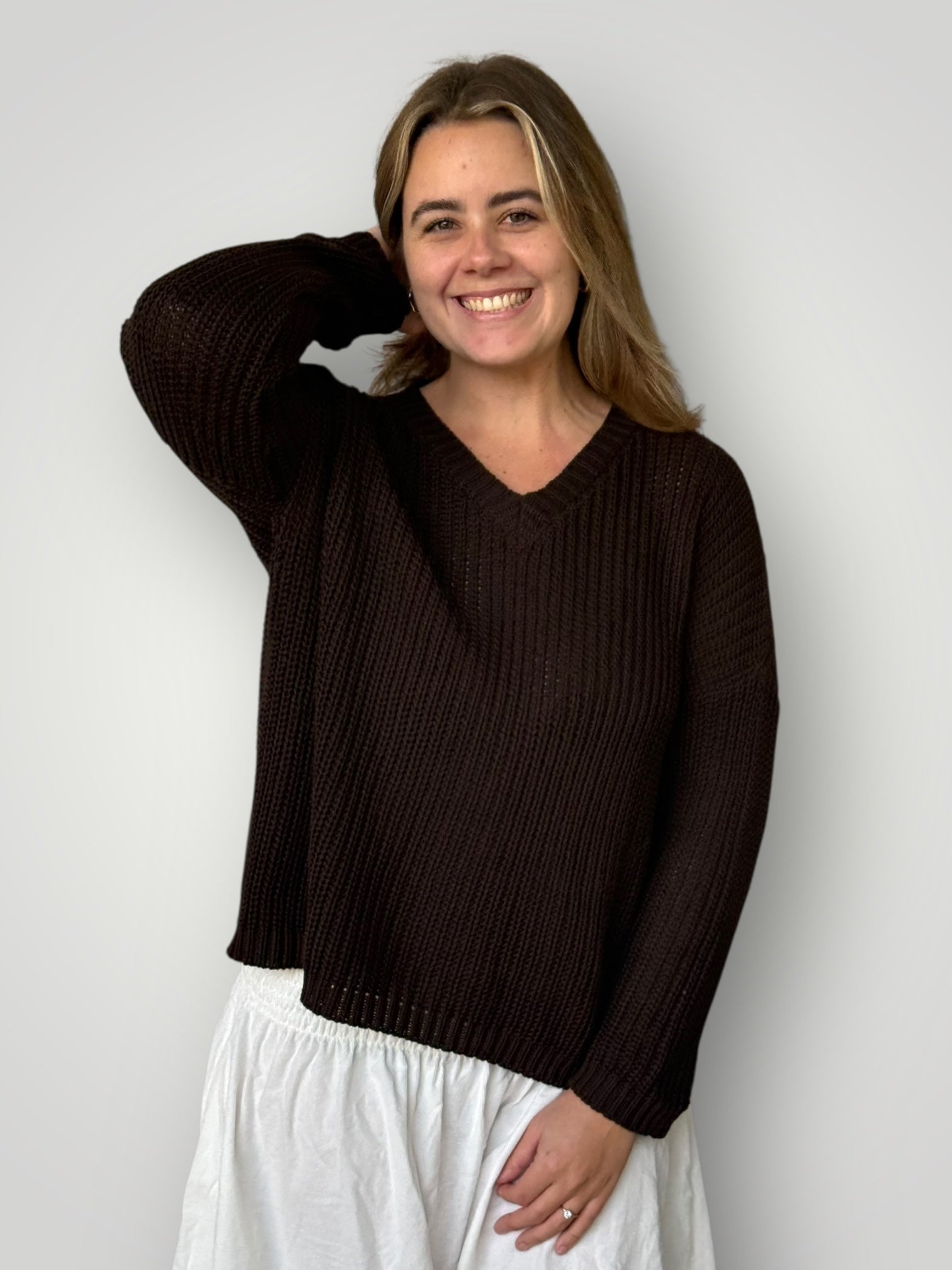 jasper cotton knit - chocolate