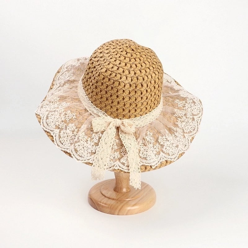 Women's Minimalist Solid Color Big Eaves Straw Hat