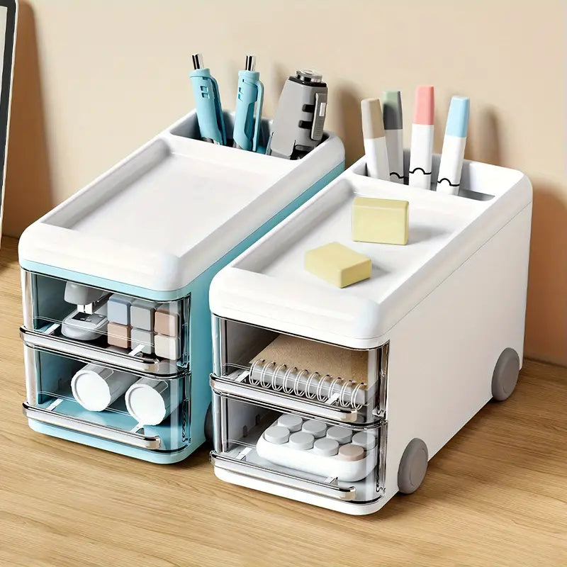 1Pc Cute Bus Style Desktop Organizer