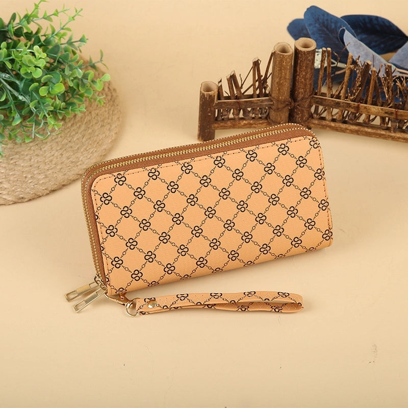 Women's Solid Color Pu Leather Zipper Wallets