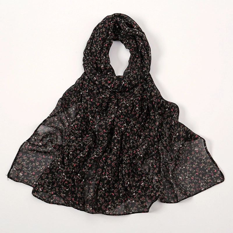 Women's Elegant Sweet Flower Polyester Scarf Shawl