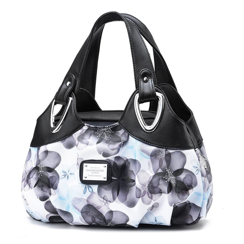 Women's Large Pu Leather Flower Elegant Sewing Thread Dumpling Shape Zipper Cloud Shape Bag