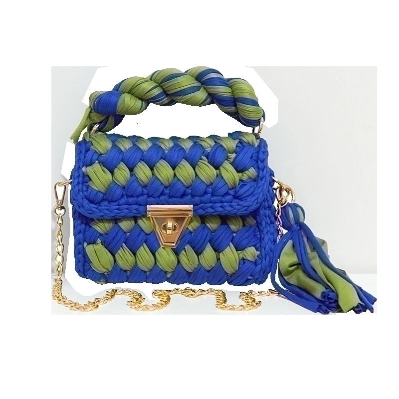 Women's Polyester Color Block Elegant Ethnic Style Square Lock Clasp Handbag