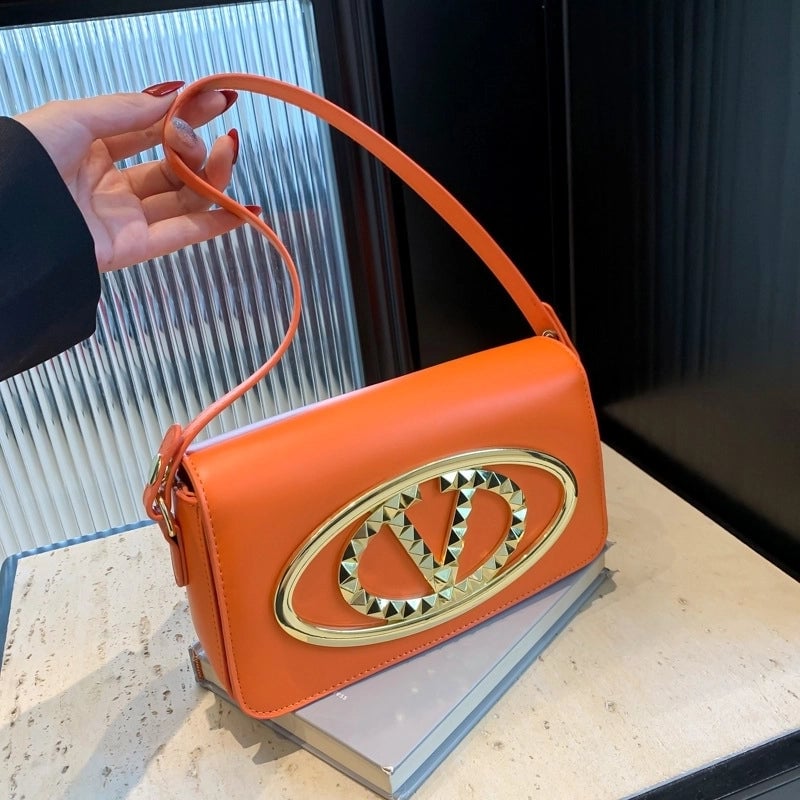 Women's Small Pu Leather Letter Streetwear Square Zipper Shoulder Bag Crossbody Bag