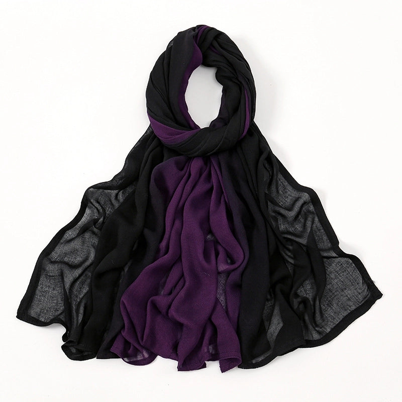 Women's Minimalist Color Block Rayon Printing Kerchief