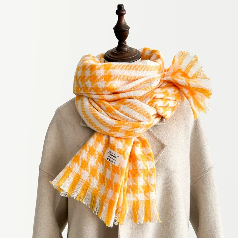 Women's Minimalist Classic Style Color Block Acrylic Polyester Scarf