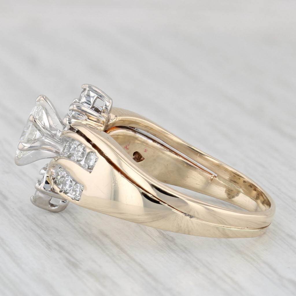 0.87ctw Marquise Diamond Engagement Ring 14k Yellow Gold Size 9