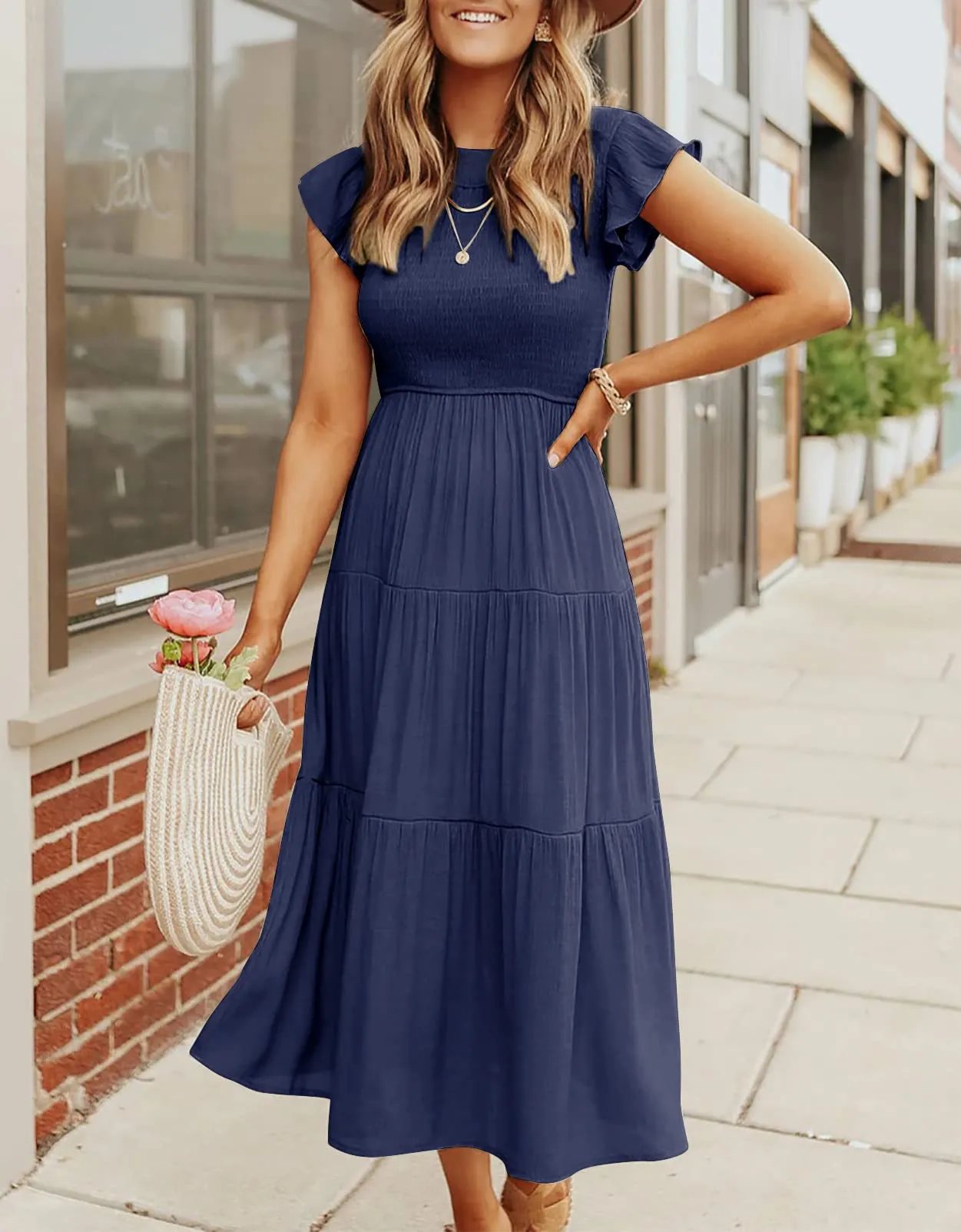 WOMEN'S SUMMER CASUAL FLUTTER SHORT MIDI DRESS 🔥 Extra 10% OFF At Checkout 🔥