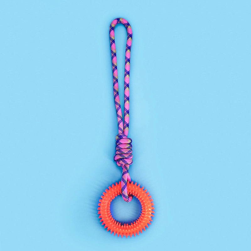 Popular Dog Molar Bite-resistant Cotton Rope Toy Pet Colorful Woven Knot Toy Puppy Self-Hi Toy
