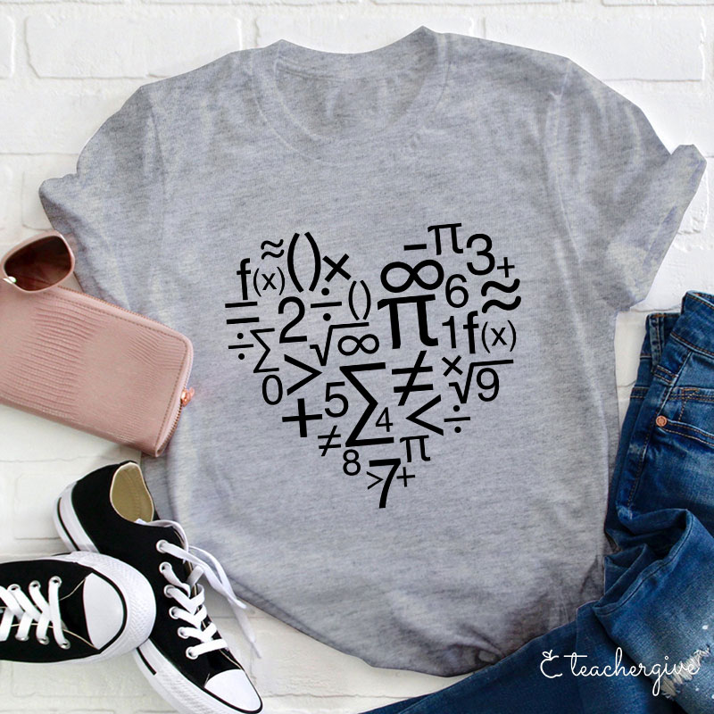 Math Heart Teacher T-Shirt