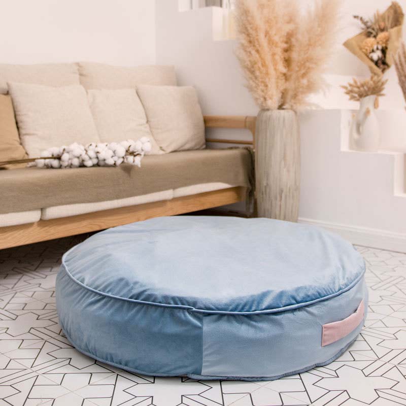 Soft Round Velvet Ice Silk Cooling Dog Bed