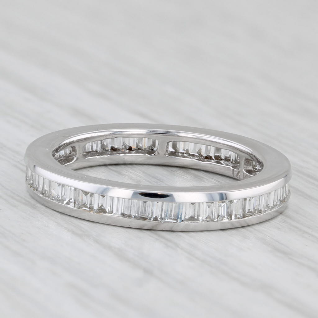 New 1.03ctw Channel Set Baguette Diamond Eternity Band 14k Gold Size 6.25 Ring