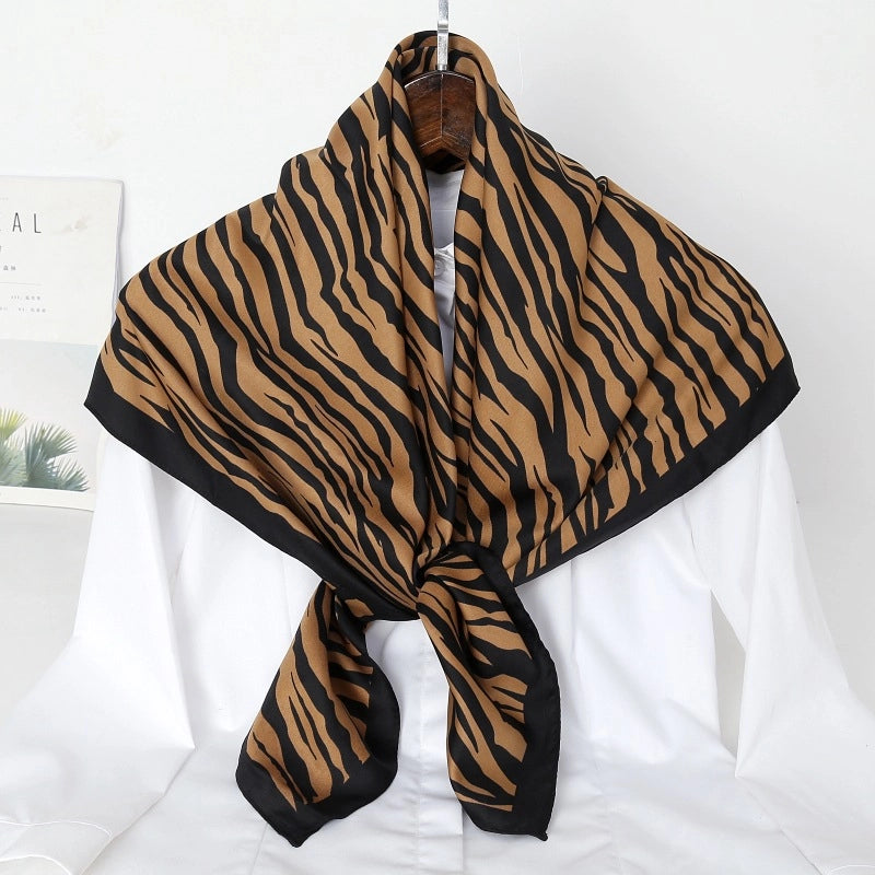 Women's Casual Printing Satin Polyester Silk Scarf