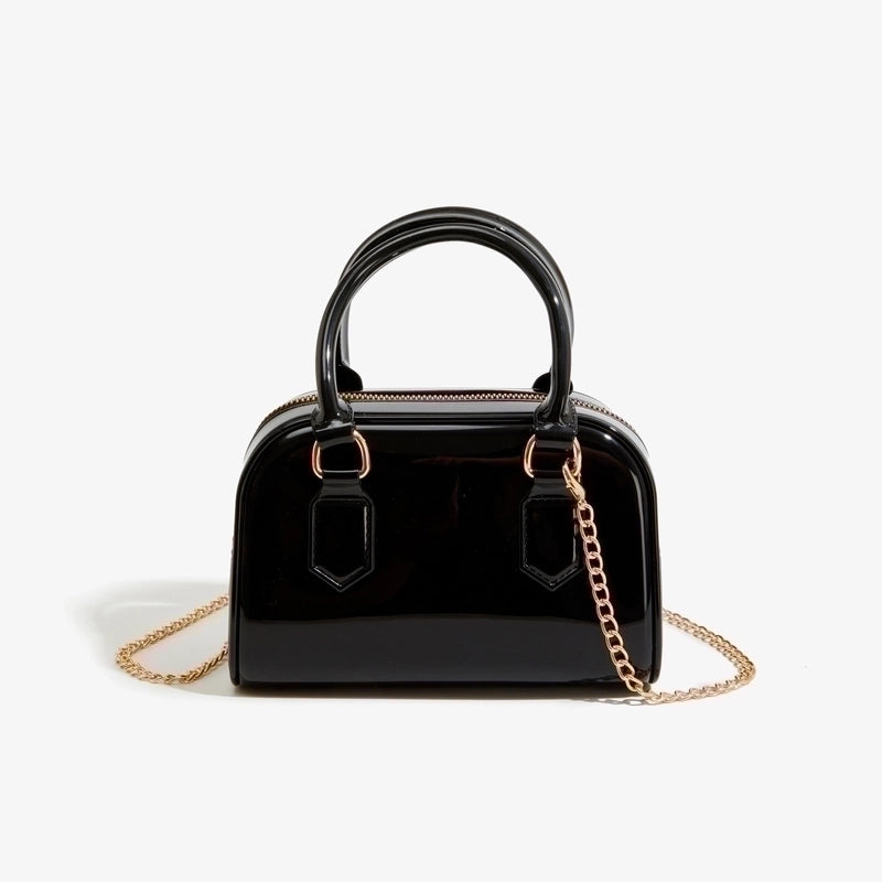 Women's Pvc Solid Color Streetwear Square Zipper Square Bag
