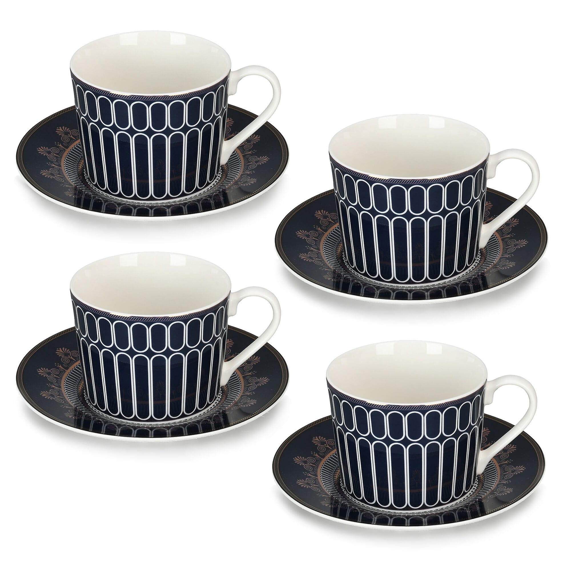 Luxury Cobalt Bone 5 Piece Porcelain Dinner Set