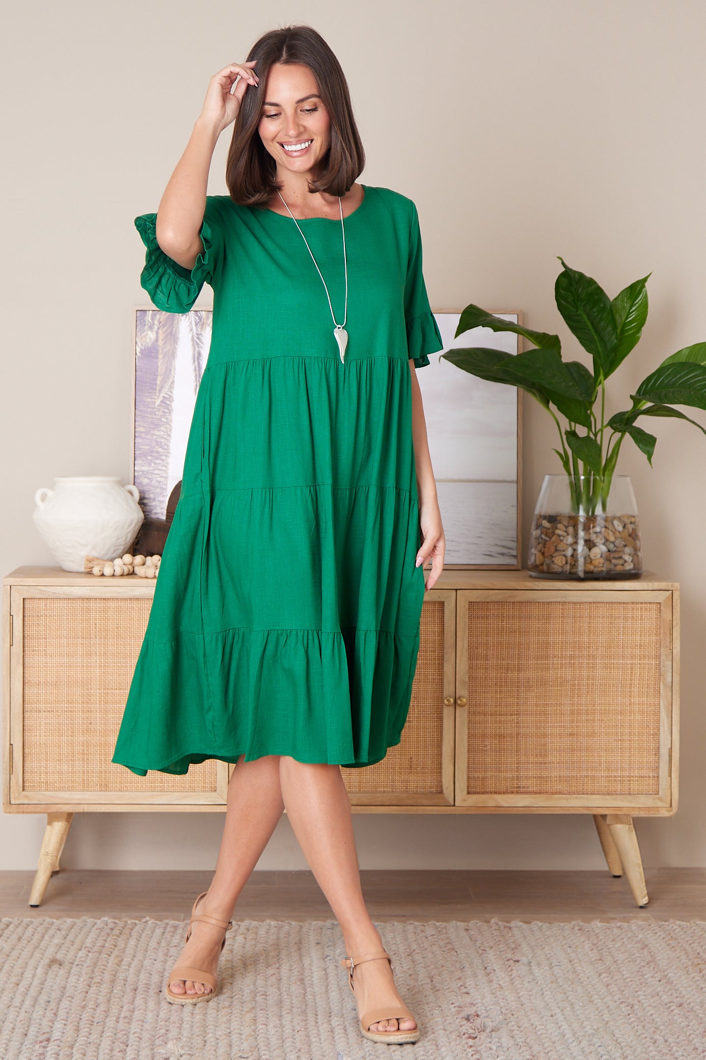 Linen Dress - Green