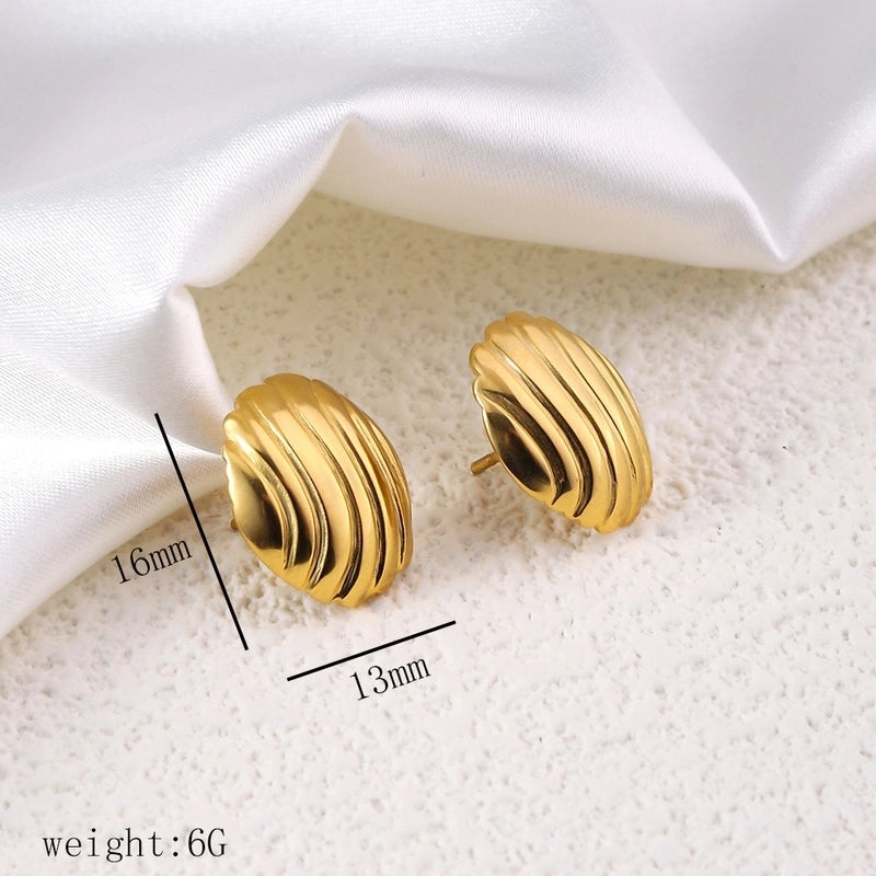 12 Pieces Minimalist Commute Geometric Heart Shape Plating Titanium Steel Drop Earrings Earrings Ear Studs