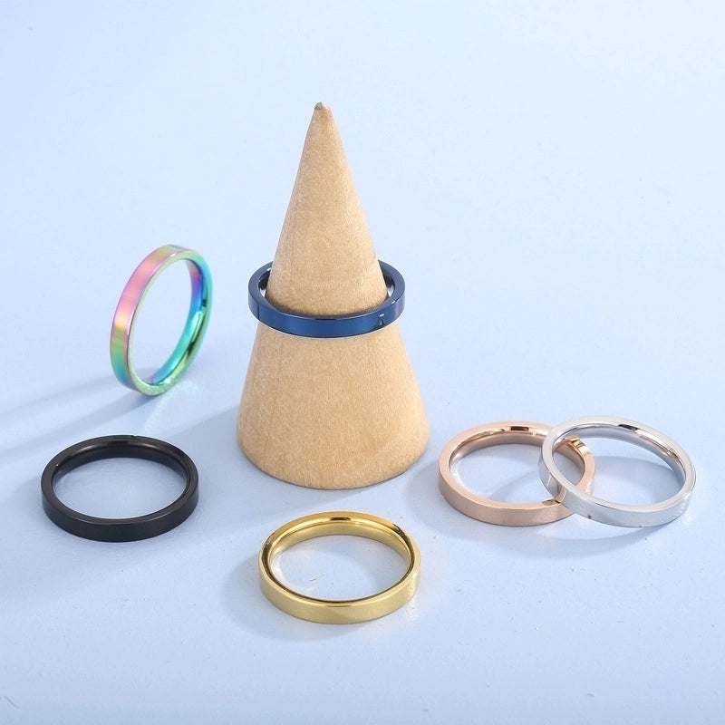Fashion Round Stainless Steel 18K Gold Plated Rings