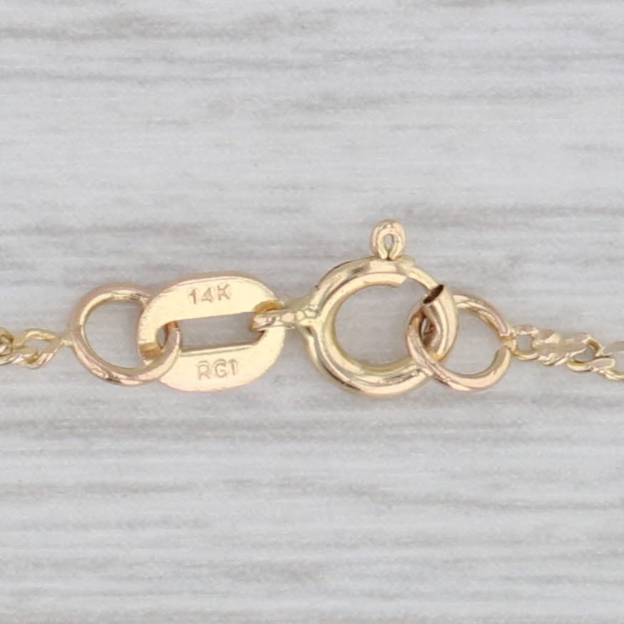 20 1.3mm Figaro Chain Necklace 14k Yellow Gold