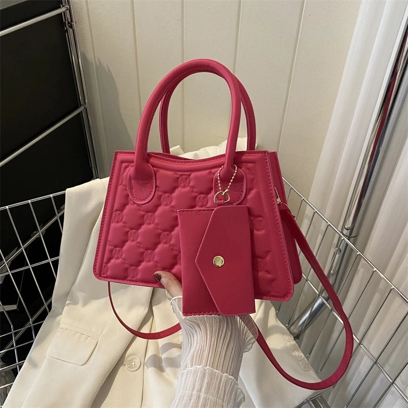 Women's Medium Pu Leather Solid Color Classic Style Zipper Bag Sets Crossbody Bag