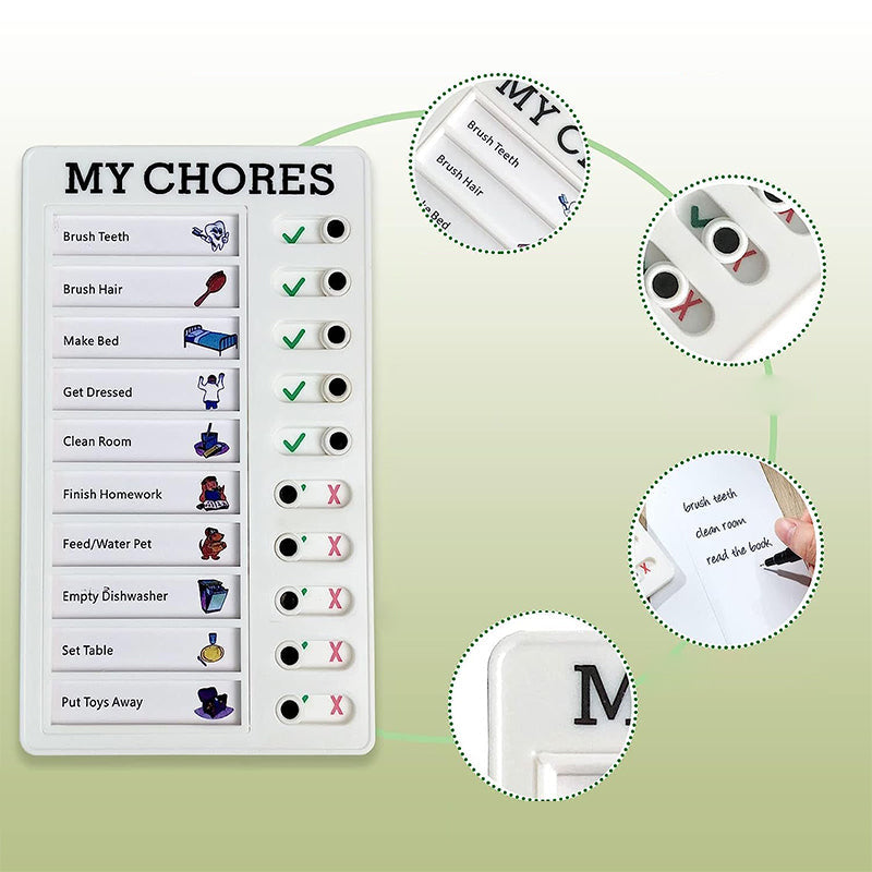 Magnetic Dry-erase Daily Routine Chart