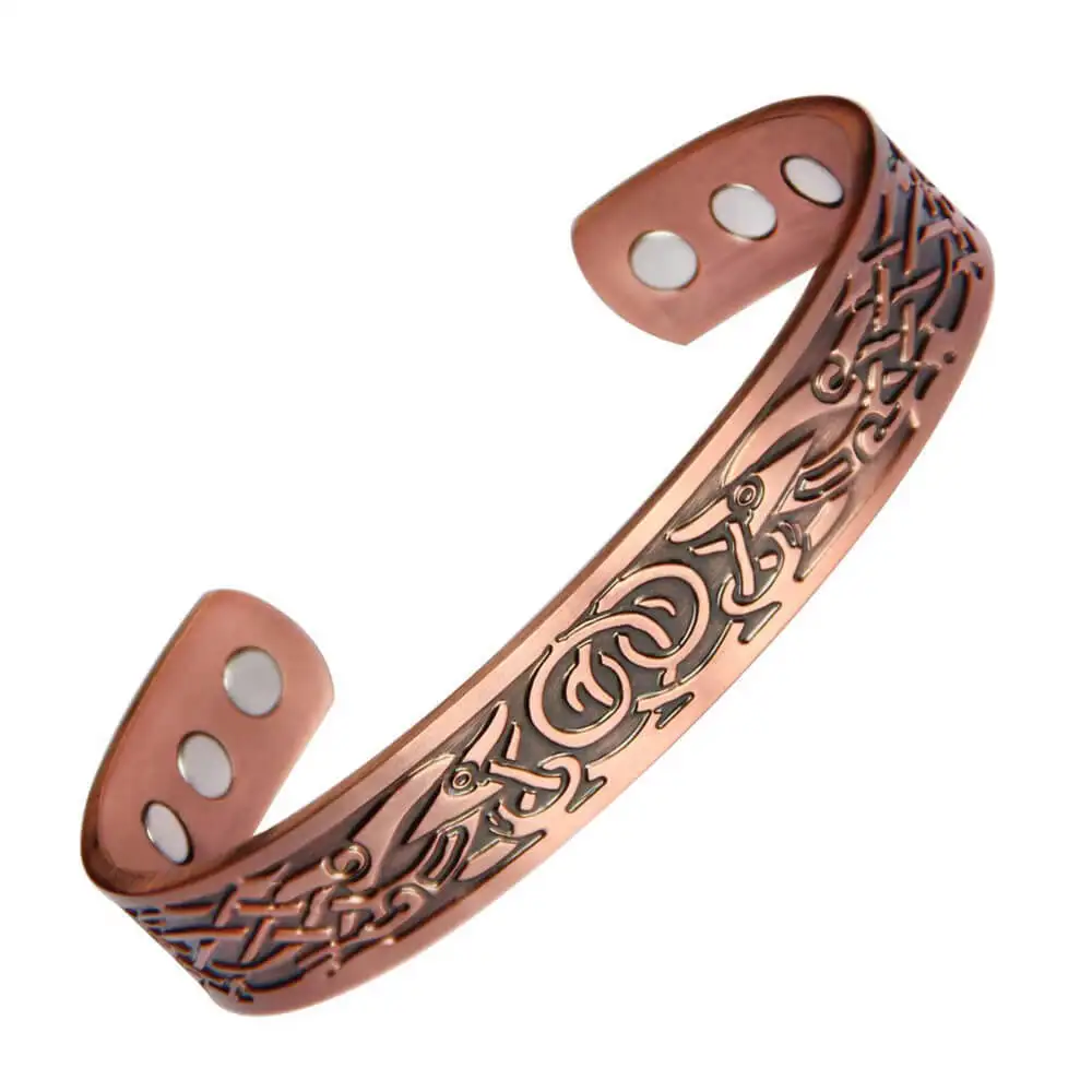 Classic Red Copper Magnetic Bracelet Bangle Women Men Arthritis Pain Relief Bangle Magnets Healing Therapy Adjustable Bracelet