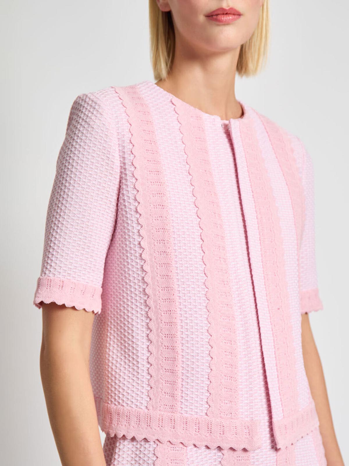 Heritage Scalloped Trim Knit Jacket - Modern Fit